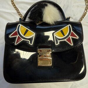 Furla Limited Edition Jungle Collection Mini Bag with Gold Chain - RARE